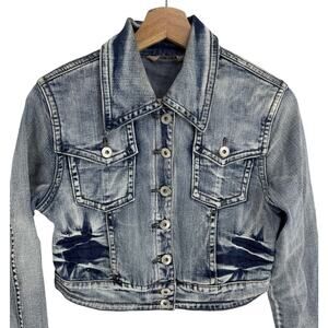 Bubblegum Womens Denim Jean Jacket Size Small S Acid Wash Coat Cropped Button